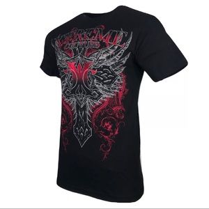 Maglietta Affliction Uomo T-shirt Affliction Xtreme Couture - Stampa Ferro Battuto Con Ali, Taglie S-5XL Maglietta Casual In Cotone Per MMA E Biker - Foto 2